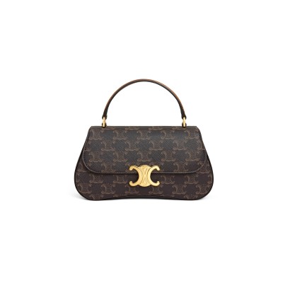 CELINE TEEN CELINE LOLA IN TRIOMPHE CANVAS AND CALFSKIN 119532FN1.04LU (20*11.5*5cm)